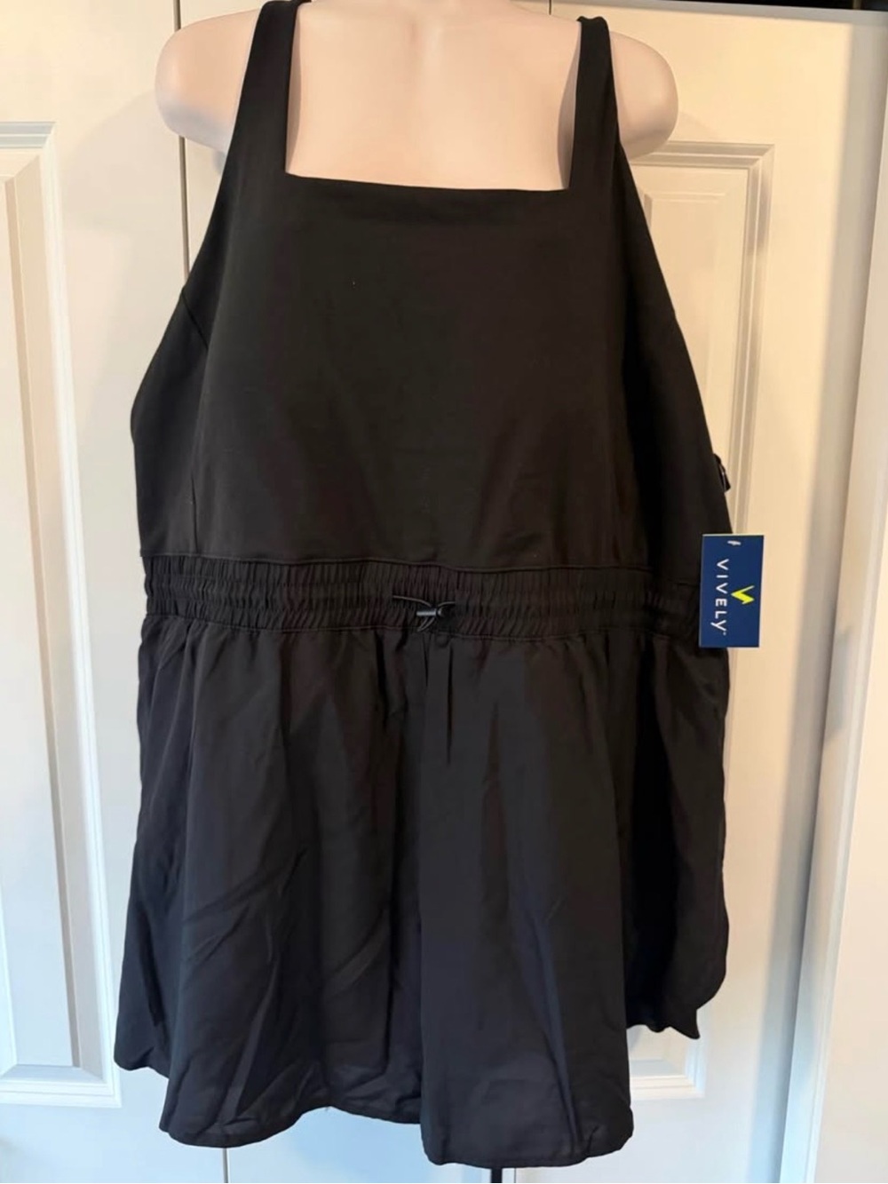 Vively black athletic active romper one piece 3X NEW
